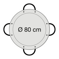 Paella-Pfanne Stahl poliert Ø 80 cm