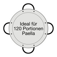 Paella-Pfanne Stahl poliert Ø 115 cm