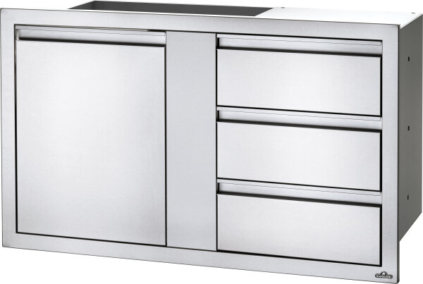 Napoleon Einbau Einzeltür & & Dreifachschublade, 107 cm X 61 cm